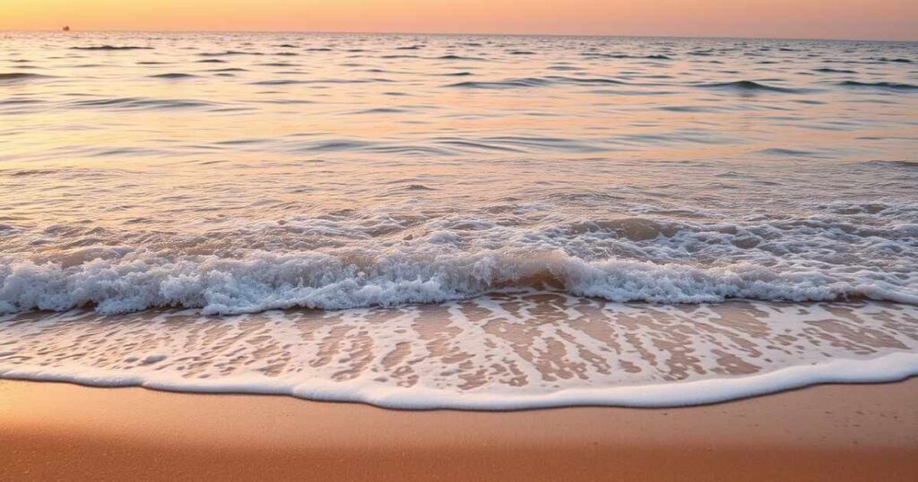 2. The waves crashing on the shore are as soothing as a lullaby.