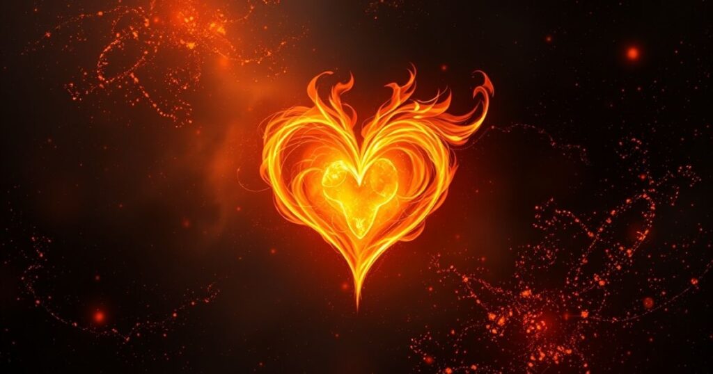 25. Fire is a glowing heart.
