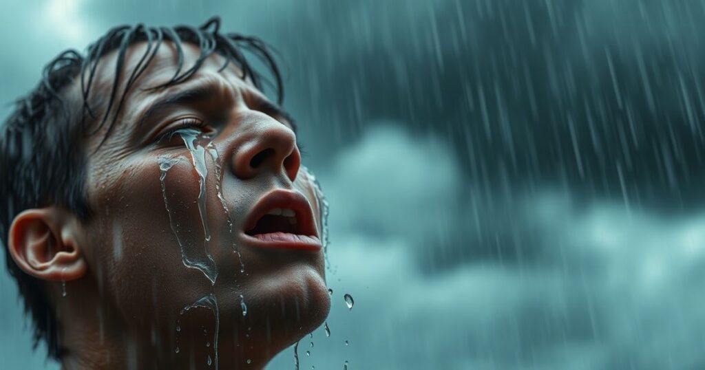 32. Crying like a cloudburst